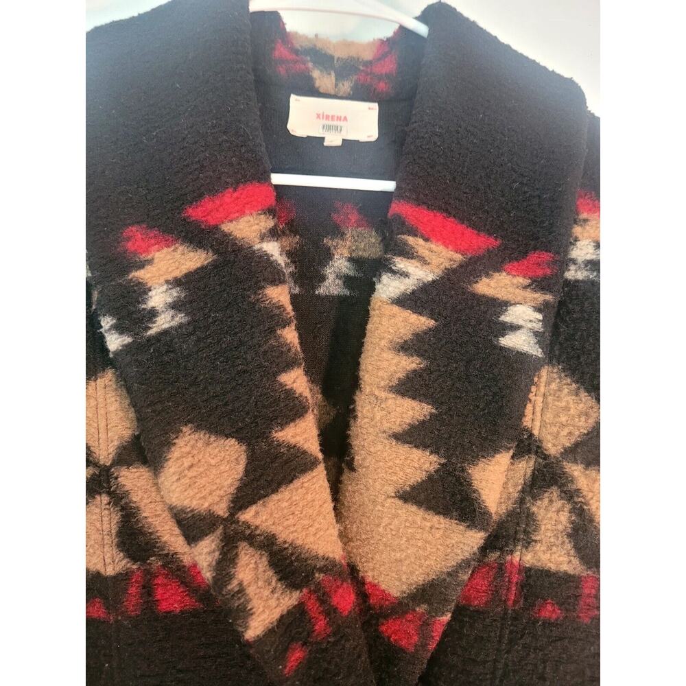 Xirena Serrano Koda Southwestern Shawl Collar Double Breasted Fleece Jacket XS